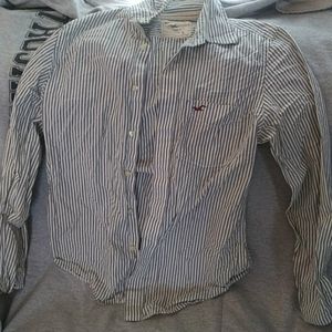 Mens small Hollister stripped button down shirt